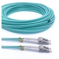 Elfcam® - Câble à fibre optique LC-UPC á LC-UPC, OM3 Multimode Duplex Jarretière Fibre Optique 50-125um LSZH (50M)