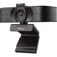 Trust Teza 4K Ultra HD Webcam, 3840x2160, avec 2 Microphones Integres et Autofocus, 30 FPS, USB Plug & Play, Web Camera pour 