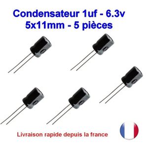 150con328 5x Condensateur chimique radial 1uF 6.3V 5x11mm