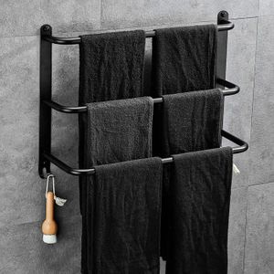75 cm un poinçon Porte-serviettes sans barre double porte-serviettes en acier inoxydable pour porte-serviettes Porte-serviettes pour salle de bains Porte-serviettes simple tige, 