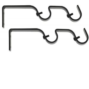 1 Lot de 2 Supports de tringles /Ø 19 mm Couleurs Satin Nickel, Support Mural ou Suspendre au Plafond pour Barre de Rideaux