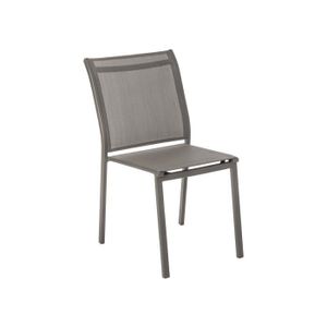 FAUTEUIL JARDIN  Chaise de jardin en aluminium empilable wengé/tonk