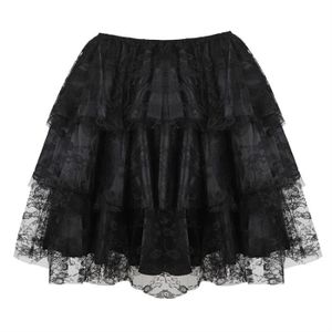 JUPE Mini jupes tutu en maille noire et dentelle,nœuds décoratifs,multicouches,sexy,micro,danse Showgirl- lace skirt