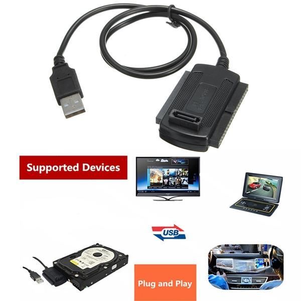 Adaptateur et convertisseur GENERIQUE Convertisseur USB pour disque dur IDE  ou Sata 2.5 3.5 5.25 avec alimentation de Vshop