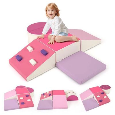 Tapis Sol Bebe Parcours Motricité Bébé En Mousse - Blocs D'escalade Avec Housse Cuir - Capacité 50kg - Jouet éducatif Tapis De Jeu Bebe