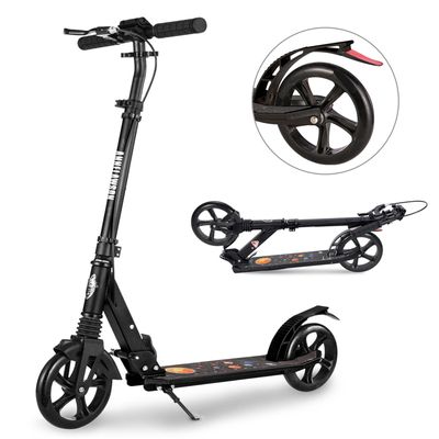 Trottinette HOMCOM Grandes Roues 41 Cm Avec Pneus Et Pegs – Dès 5 Ans, Guidon Réglable