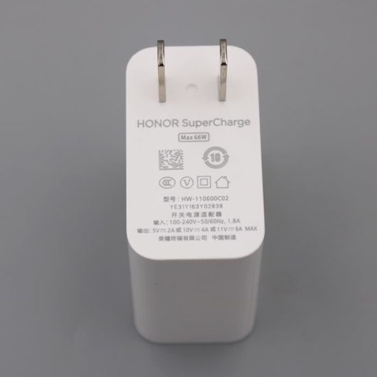 Chargeur UE uniquement-Honor-Chargeur rapide 66W d'origine, adaptateur  secteur USB type C, câble pour Honor - Cdiscount Téléphonie