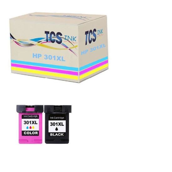 ✓ Pack 2 cartouches compatible avec HP 301 XL noir et couleur couleur pack  en stock - 123CONSOMMABLES