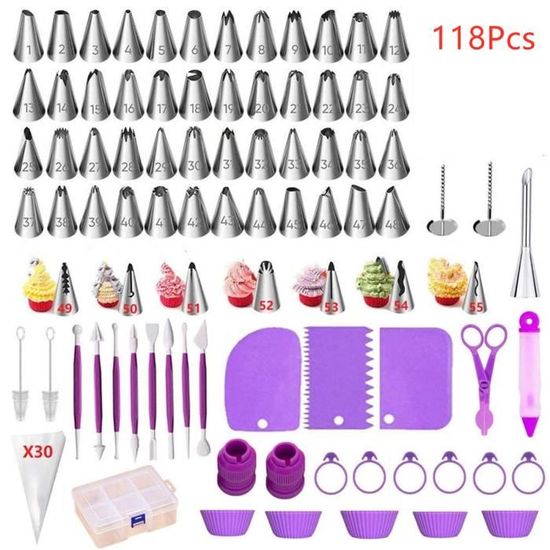 Kit Pâtisserie 488 Pièces - Douilles, Poches, Emporte-pièces - Professionnel Ou Débutant
