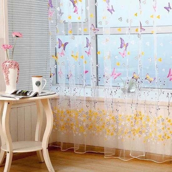 Embrasses Rideaux Fleur Rose - Déco Pratique Sans Perçage
