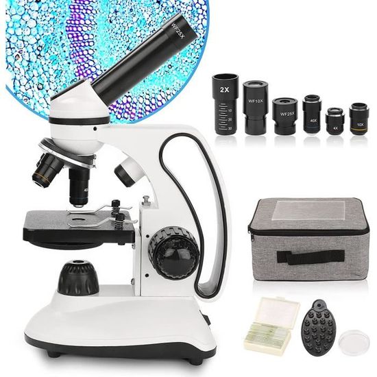 Microscopes ducatifs biologiques Microscope compos dillumination LED 40X2000X pour tudiants Adultes avec lentilles en Verre O[4526]