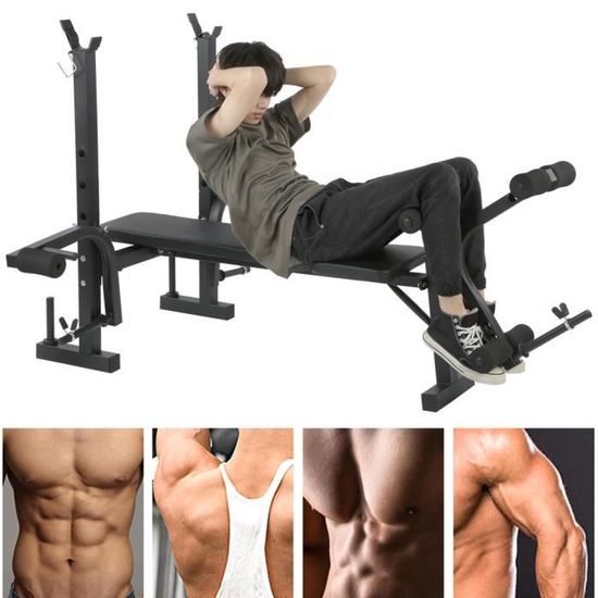 Banc De Musculation Pliable Inclinable Physionics – 10 Positions Dossier + 4 Sièges, Charge Max 200 Kg, Idéal Pour Musculation à Domicile Complet