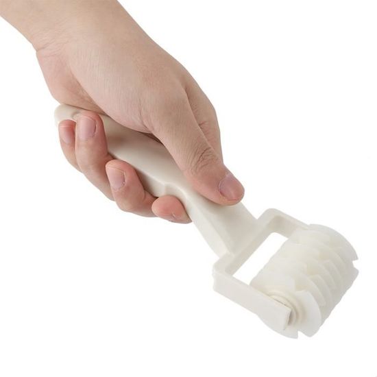 Rouleau à Pâtisserie Treillis - Plastique ABS - Pour Tarte, Pizza, Biscuits - Motif Décoratif - 19 Cm