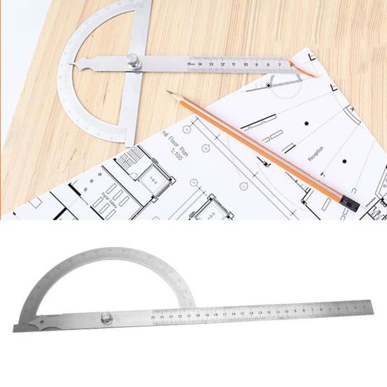 STAHLWERK Rapporteur d'angle 360° Alu Rapporteur d'angle Angle Mesureu, 10,99