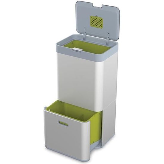 Poubelle De Tri Joseph Joseph Totem Max 40L - Gris Graphite, Acier Et Plastique