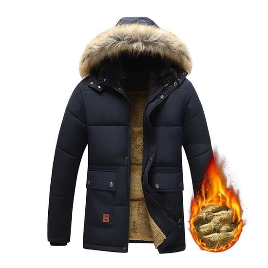 Parka Tampon Noir Fille H&M - Taille 3-4T - Capuche à Fausse Fourrure - Neuf Sans étiquettes - Hiver