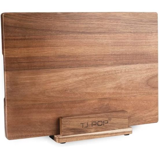 Planche à Découper en Bois d'Acacia 40 × 28,5 cm – Jonction Seamless, End Grain, Pieds Antidérapants