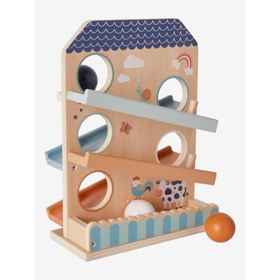 Vertbaudet Toboggan A Balles En Bois Fsc 4 Pieces Cdiscount Jeux Jouets