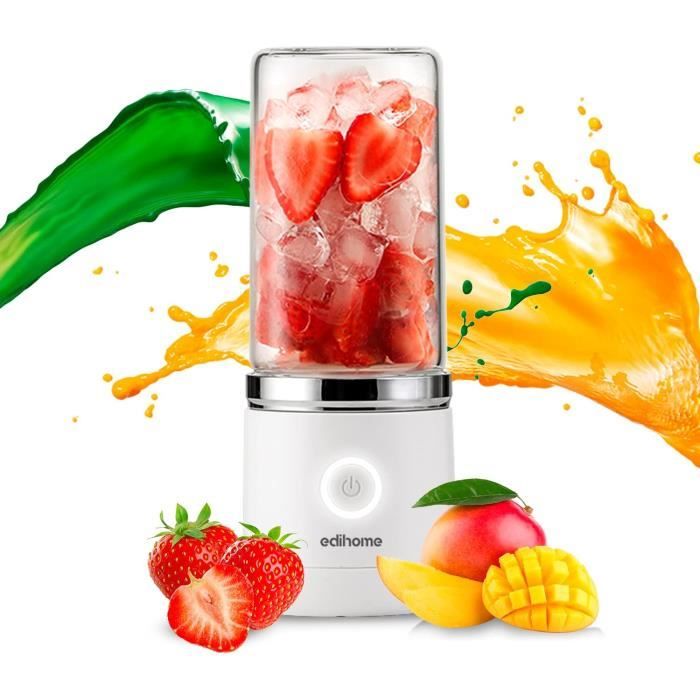 blender, mixeur portable de fruits et légumes, pour smoothie, mini mixer  électrique, avec bouteille en verre, 380 ml, recha[161] - Cdiscount  Electroménager