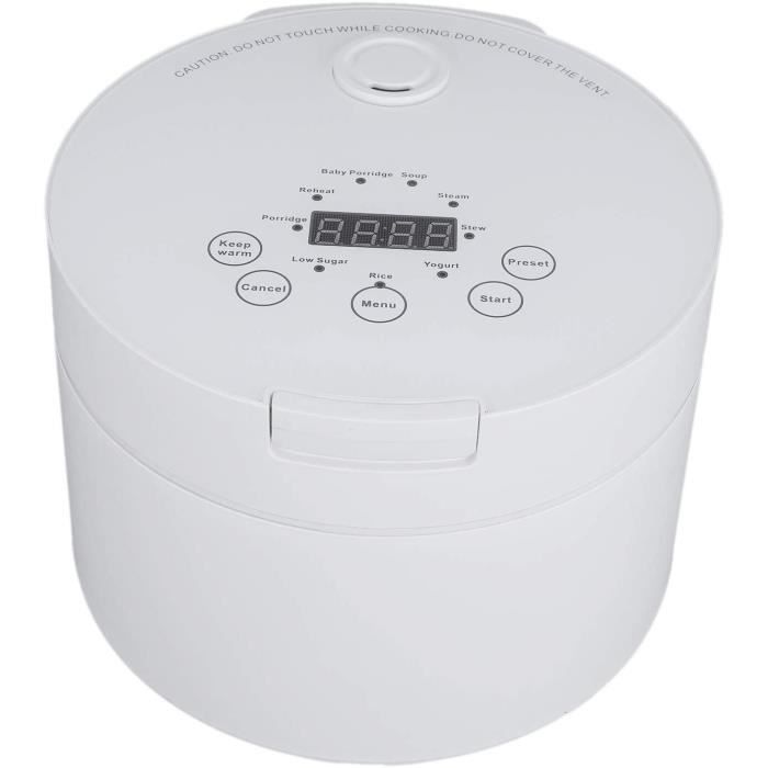 Cuiseur à Riz Numérique N8WERK 2L - 5 Programmes | Écran Tactile | Anti-Adhésion | Maintien Au Chaud Automatique