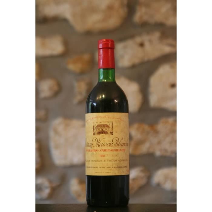 Vin rouge, Montagne St Emilion, Château Maison blanche 1980 Rouge