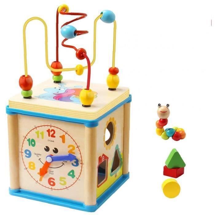 Cube d'activités en bois 5-en-1, Trixie Baby | bebe cadeau