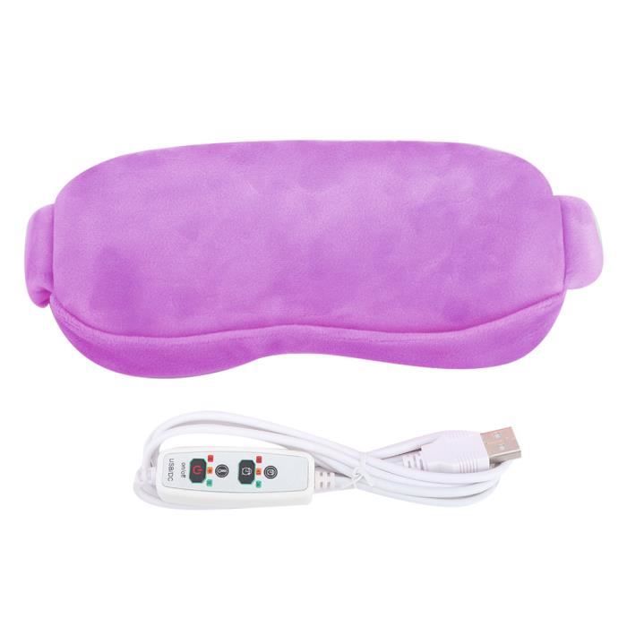Masque pour les yeux USB chaud froid Compresser la vapeur Cache-oeil chauffant électrique réglable amovible(Violet)-MEY