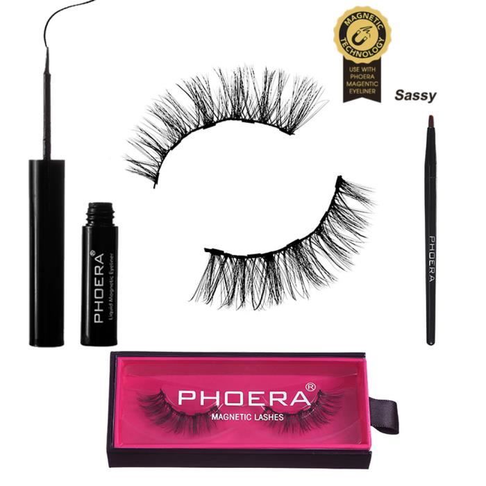 Phoera Eyeliner liquide magnétique avec Cils Faux magnétique Eyeliner Kit brosse vebergee594