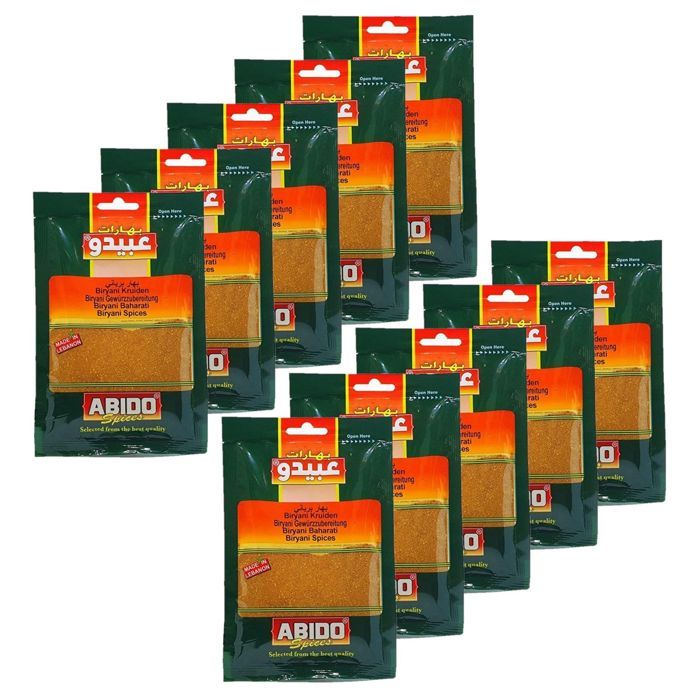 Lot 10x Épices biryani - Abido - sachet 50g