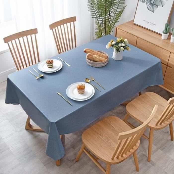 FL09339-Nappe Anti-Tâches Rectangle PVC bleu marine 110X160cm,pour Picnic, Exterieur, Jardin