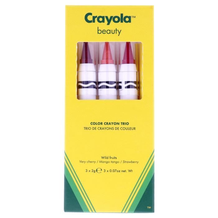 Crayola Crayon Trio - Wild Fruits by Crayola for Women - 3 x 0,07 oz de rouge à lèvres Very Cherry, Mango Tango, Strawberry