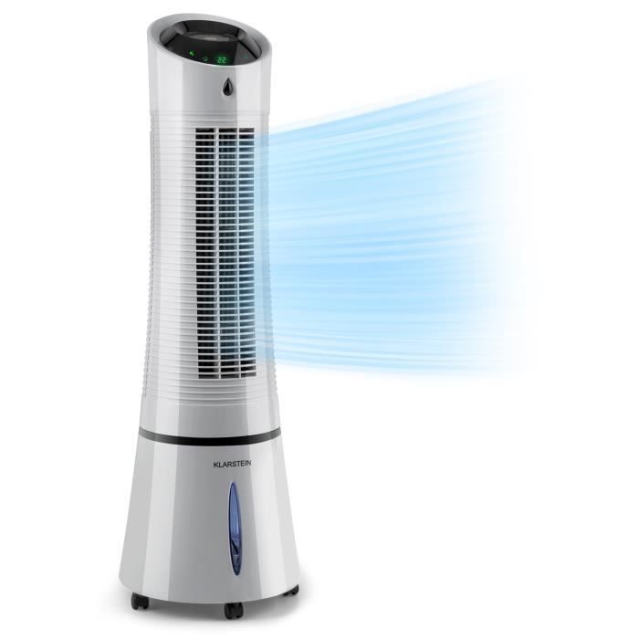 Rafraîchisseur d'air - Klarstein - ventilateur humidificateur d'air purificateur - climatiseur mobile sans evacuation - Gris