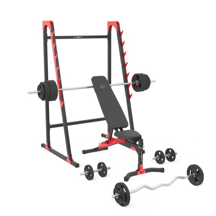 Marbo Sport MH24_156KG_KIER 2.0 - MH-L115 + MH-S204 + set d'haltères / plaques de poids 113 kg