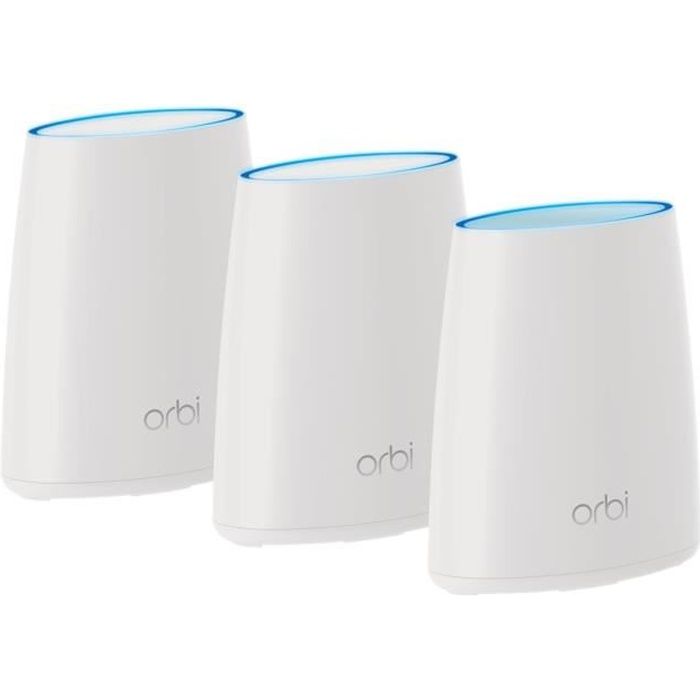 NETGEAR Système Wifi MultiRoom Orbi -RBK23-100PES-Tri-Band AC2200 pack de 3 (1 routeur et 2 satellites)