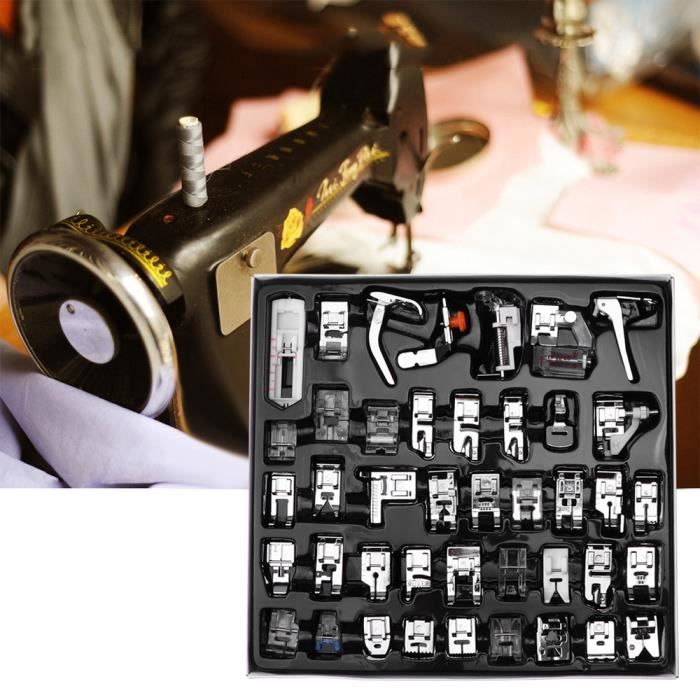 42 pcs Machine à coudre biche kit Ourlet Pied de pièces accessoires pour Brother Singer Butterfly Janome Baby Lock