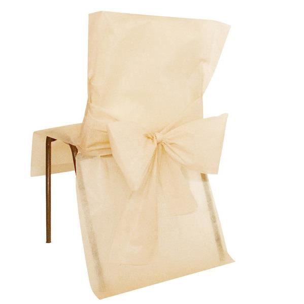 Housse de chaise avec noeud: Ivoire (x10) REF/2931