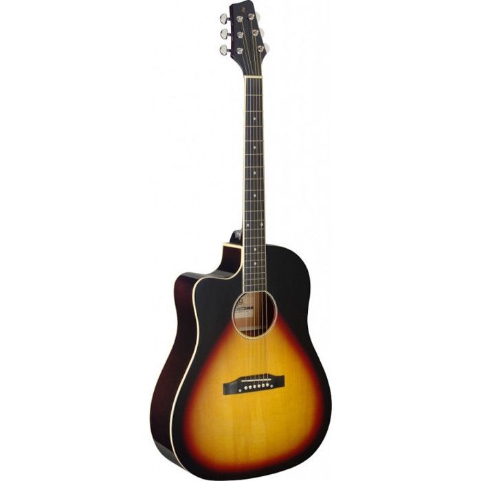 StaggSA35 DSCE-VS LH - guitare électro-acoustique gaucher Sunburst