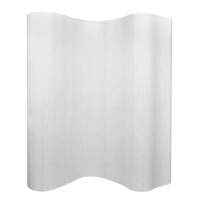 Paravent design en bambou 250 x 195 cm blanc