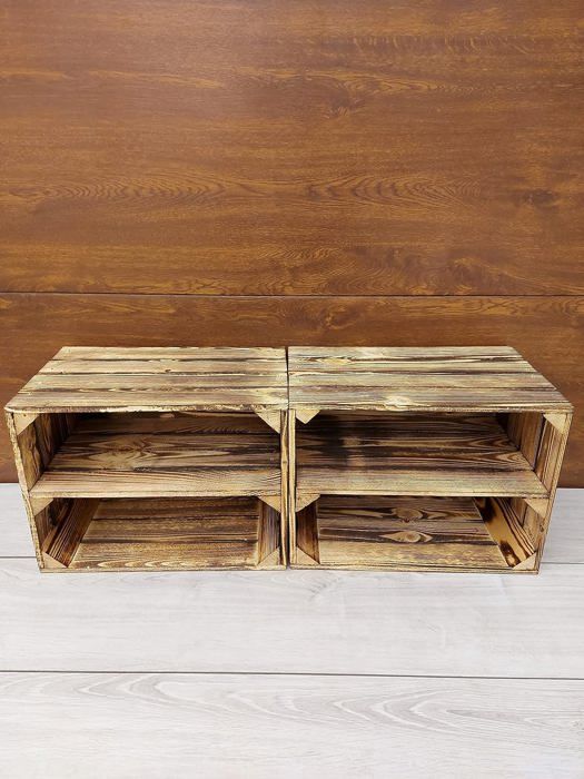Lot de 2,3,4,6 Blanche, Le Noir, Gris caisses à Fruits Vintage en Bois Massif et Solide pour décoration d'intérieur (Gris 2 Lot de 2,3,4,6 Blanche, Le Noir, Gris caisses à Fruits Vintage en Bois Massif et Solide pour décoration d'intérieur (Gris 2