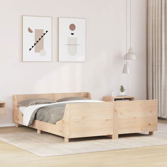 vidaXL Cadre de lit sans matelas 140x190 cm bois de pin massif 3302285