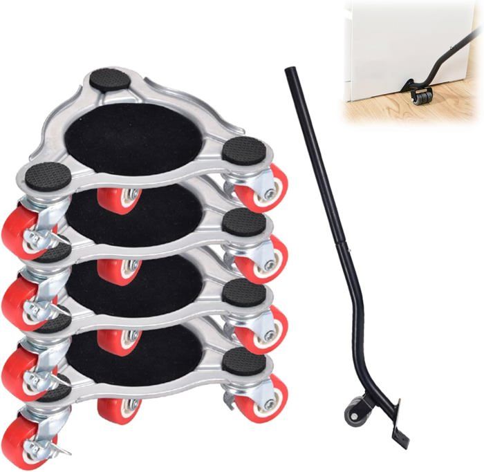 Lève-meuble / Lève-porte En Acier - Rotation 360°, Charge Max 100 Kg - Pour Installation De Portes, Meubles