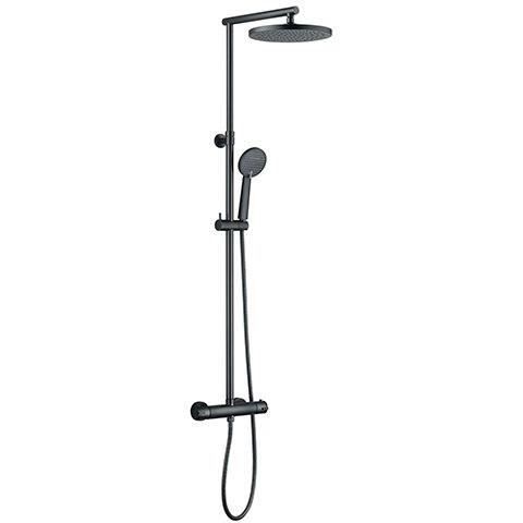 Colonne de douche thermostatique - EDOUARD ROUSSEAU - Grafito - Tête de douche orientable Ø 250 mm - Gris