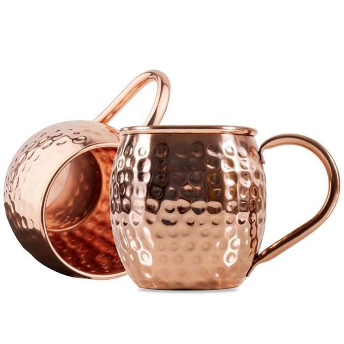 Tasses Moscow Mule 2 tasses en cuivre idéales pour toute boisson frache tasses en cuivre verre à bière cocktail