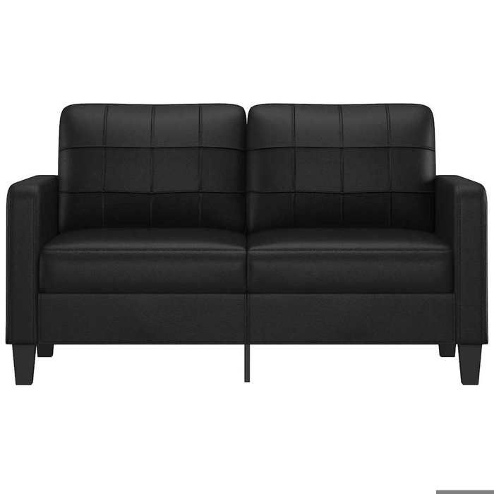 The Living Store Canapé à 2 places Noir 140 cm Similicuir - Canapé Deux
