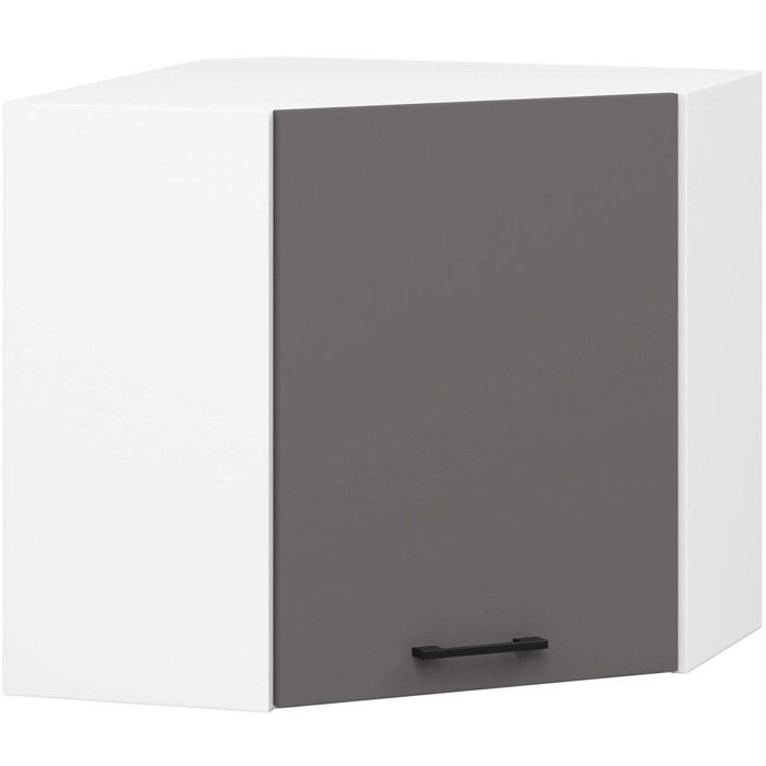 Armoires de cuisine AKORD dangle haut W60 OLIWIA Blanc 60 cm 1 porte façade Gris Graphite 2 étagères 60x30x58 cm