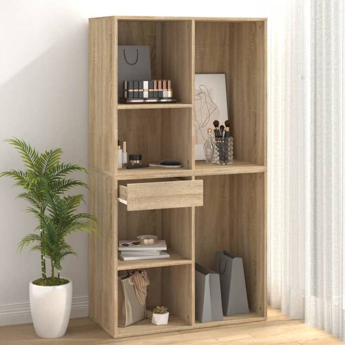 Moderne Armoire cosmétique BURKE Coiffeuse pour femme Chêne sonoma 80x40x75 cm Bois dingénierie AA3310