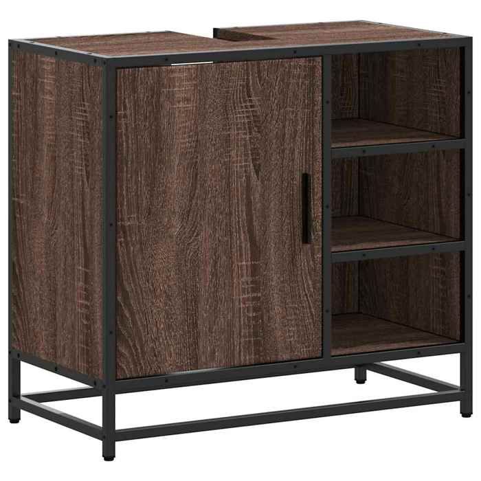 SOLDE DHIVER®Armoire de lavabo de salle de bain KENNETH - Meuble Colonne salle de bain - Armoire WC - chêne marron 65x33x60cm - 878 SOLDE DHIVER®Armoire de lavabo de salle de bain KENNETH - Meuble Colonne salle de bain - Armoire WC - chêne marron 65x33x60cm - 878