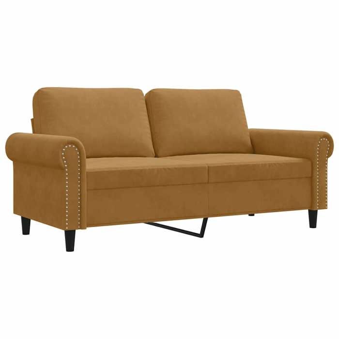 En solde Canapé-Sofa moderne( 2 places) - SWEETY - Pour adulte/enfant - Marron 140 cm Velours LV2189
