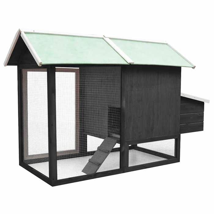 Gris Abri poules/animaux - SARAZYJ - Poulailler Gris 170x81x110cm Bois de pin massif et sapin Hot57426885