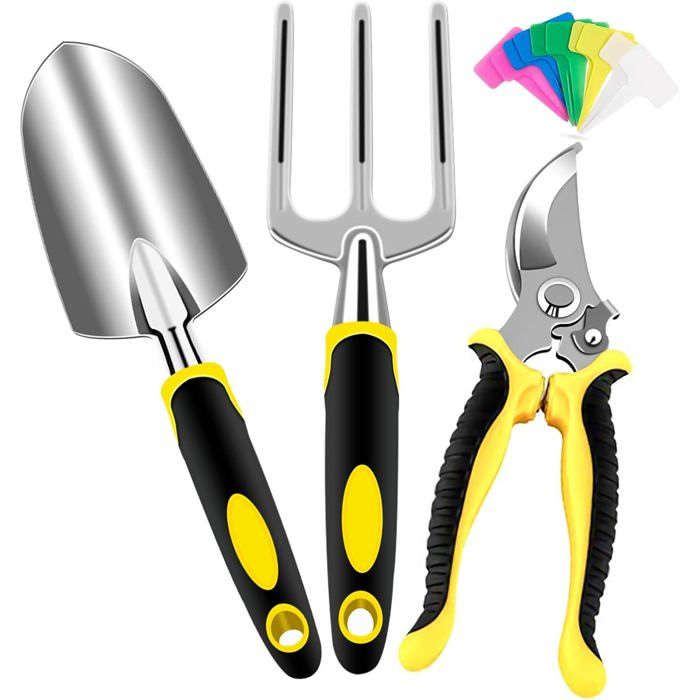 Outils de Jardinage3Pc Kit Outils Jardinage Adulte en Aluminium AntirouilleOutils de Jardin avec SécateurFourchetteTransplanteur
